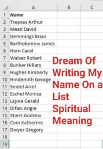 Dream Of Writing My Name On a List Spiritual Meaning